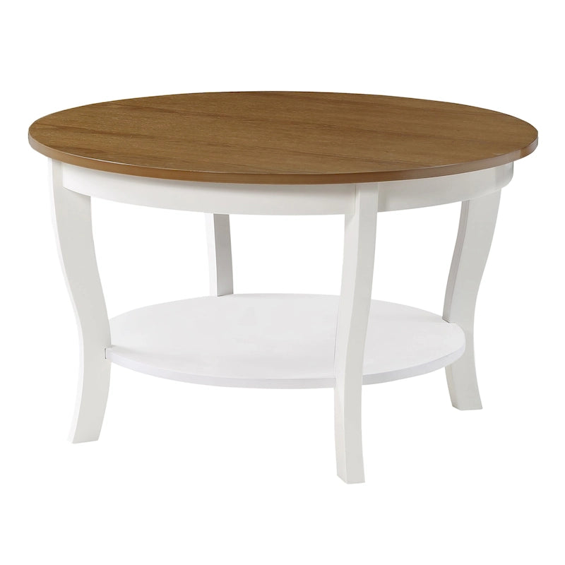 Table basse ronde avec étagère American Heritage de Convenience Concepts