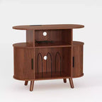 Meuble de lecture de disques vinyles de style Mid-Century Modern, Étagère de tourne-disque en bois, Meuble de rangement ouvert pour vinyles, pour salon, chambre à coucher
