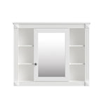 Meuble-lavabo de salle de bain moderne de 91 cm avec lavabo et armoire de toilette, 2 portes et 2 tiroirs