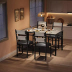Ensemble table à manger pour 4 personnes, avec 4 chaises rembourrées, ensemble de 5 pièces de table de cuisine en bois avec protecteur de coin pour cuisine, appartement, petit espace.