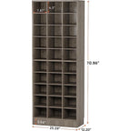 Meuble à chaussures haut 30 paires, étagère de rangement à chaussures en bois blanc 10 niveaux pour placard, entrée - 10 niveaux