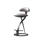 Tabouret de bar élégant en cuir beige avec cadre en métal doré de luxe