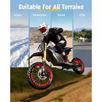 ECOLEAP Moto électrique tout-terrain 3500 W pour adolescents et adultes, 60 km/h, batterie 48 V 21 Ah, autonomie jusqu'à 88 km, 180 kg, 13 ans et plus