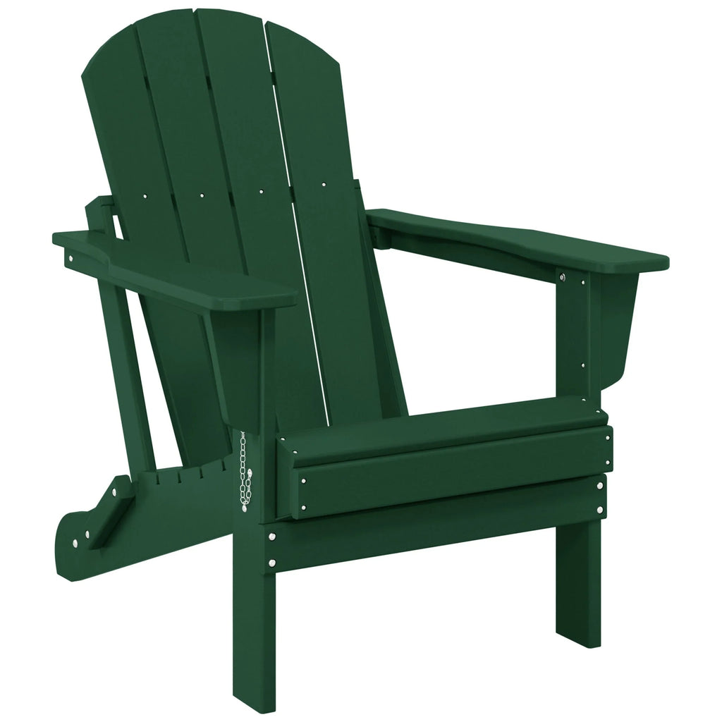 Chaise Adirondack pliante d'extérieur tout temps Polytrends Laguna résistante à la décoloration pour patio