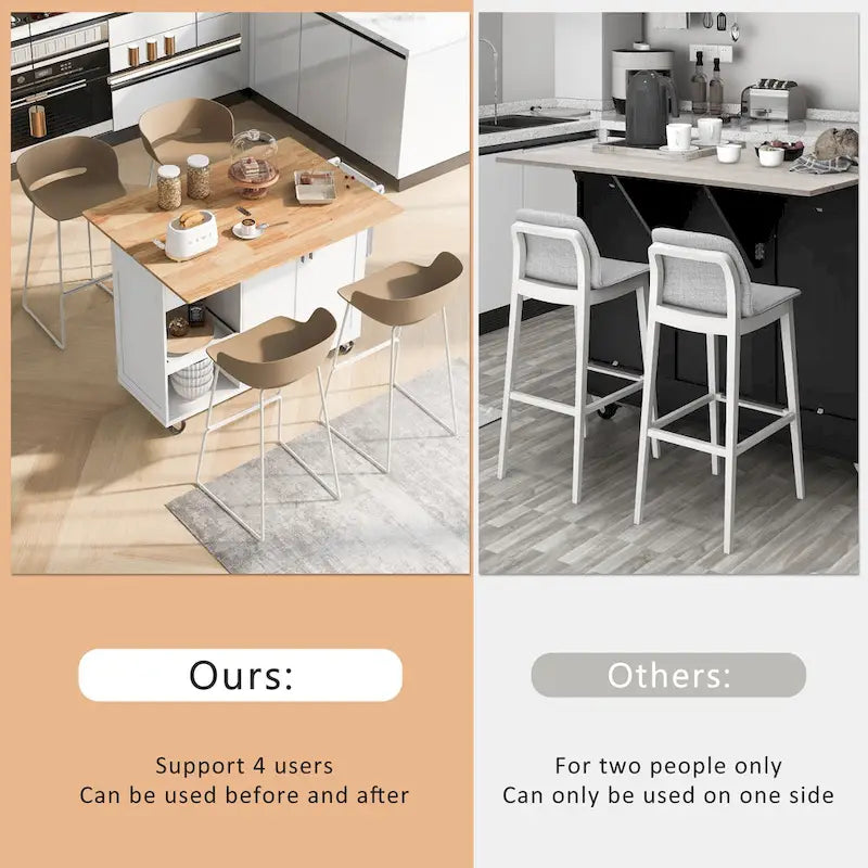 Îlot de cuisine avec plan de travail pliable, desserte de rangement de cuisine avec étagère coulissante, porte-serviettes et tiroir, roulettes.