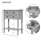 Console étroite de 60 cm avec 3 tiroirs et étagère, table d'appoint pour petite entrée ou salon