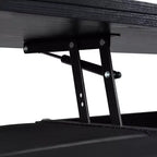 Table basse relevable multifonctionnelle et moderne avec rangement dissimulé, 4 tabourets et roulettes, parfaite pour les espaces de vie modernes.