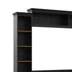 Meuble TV mural 4-en-1 ModernLuxe de style campagnard, convient aux téléviseurs jusqu'à 70 pouces, meuble TV console multimédia avec étagères réglables et tiroirs