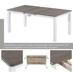 Ensemble de salle à manger extensible de style ferme pour 6 personnes, table rectangulaire et 6 chaises rembourrées