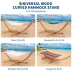 Support de hamac, support universel en bois résistant aux intempéries pour l'extérieur – 215 kg, courbé pour patio, jardin, intérieur