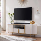 Meuble TV de luxe moderne, meuble de divertissement, avec plateau en faux marbre