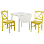 Ensemble de salle à manger 3 pièces avec table à rallonges style cottage rustique