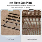 Captiva Designs Salon de jardin 6 pièces de luxe en osier avec accoudoirs incurvés et coussins
