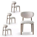 Lot de 4 chaises de salle à manger modernes rembourrées avec dossier incurvé, chaises d'appoint sans accoudoirs à cadre en fer pour salle à manger, cuisine-Panipeachy