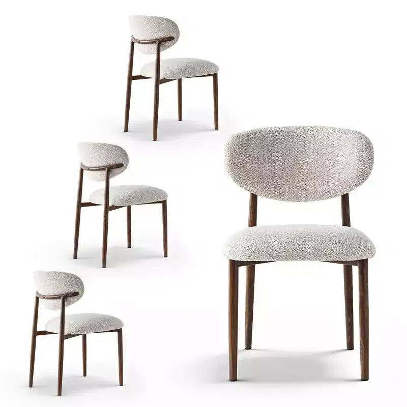 Lot de 4 chaises de salle à manger modernes rembourrées avec dossier incurvé, chaises d'appoint sans accoudoirs à cadre en fer pour salle à manger, cuisine-Panipeachy