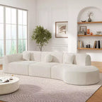 Canapé d'angle moderne incurvé de 355 cm avec méridienne, ensemble 3 pièces, pour salon