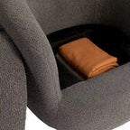 Fauteuil club pivotant rembourré avec rangement, chaise d'appoint moderne pour salon, chambre, bureau ou coin lecture