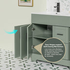Meuble-lavabo de salle de bain Wavy Line 30/36/48 avec évier et robinet