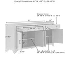 Ensemble buffet et garde-manger 3 pièces Tara aspect vieilli - Crosley