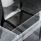 Chaise de salle à manger sans accoudoirs à dossier bas en acrylique ambre