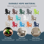 Chaise Adirondack pliante d'extérieur tout temps Polytrends Laguna résistante à la décoloration pour patio