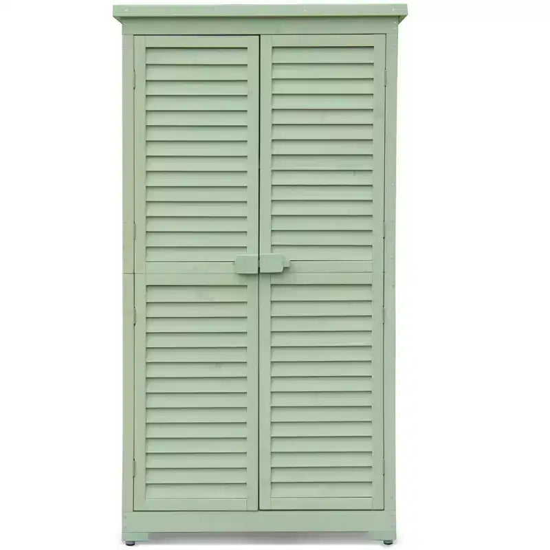 Abri de rangement extérieur étanche de 160 cm, avec étagères amovibles, serrures, doubles portes à volets, grand abri de jardin en bois avec plancher pour terrasse, cour
