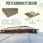 Tonnelle EROMMY à toit rigide, pergola extérieure avec double toit, moustiquaire et rideaux, auvent robuste pour patio, jardin, fête au bord de la piscine
