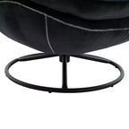 Fauteuil d'appoint en velours Okak avec pouf, fauteuil de salon moderne de style scandinave sans accoudoirs, fauteuil d'appoint doux et confortable pour regarder la télévision, jouer à des jeux