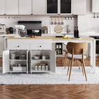 Îlot de cuisine Abner avec table à manger extensible