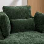 Fauteuil d'appoint pivotant rembourré 42,3 W avec 4 oreillers et pouf de rangement demi-lune