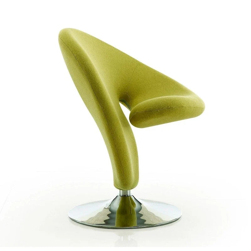 Fauteuil pivotant en mélange de laine et chrome Curl de Manhattan Comfort (lot de 2)