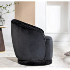 Petit fauteuil pivotant rond en velours Milvo