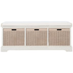 Banc de rangement SAFAVIEH Fiorello 3 tiroirs avec coussin - 47,3 L x 15 P x 19 H - 47Lx15Px19H