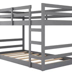 Lit superposé bas, Lit superposé en bois avec échelle, Lit superposé avec garde-corps complets