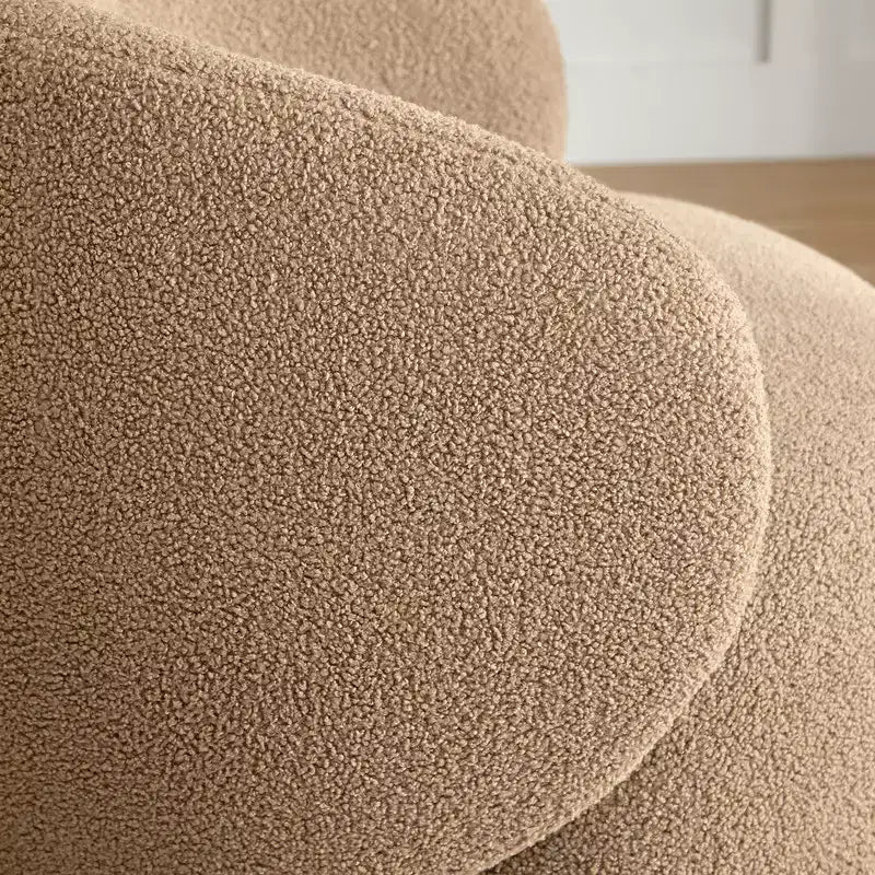 Fauteuil d'appoint pivotant Spruce&Spring en tissu avec base en bois