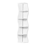 VECELO Étagère d'Angle Onde à 5 Niveaux, Étagère de Rangement Verticale Haute pour Petits Espaces et Salon, Blanche