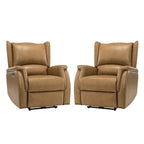 Fauteuil inclinable électrique Eduardo en cuir véritable avec port USB (ensemble de 2)