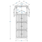 Meuble d'angle de rangement haut avec 8 portes et 4 étagères