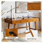 Bureau de direction Mid-century Eugenia avec séparateur de tiroir, gestion des câbles et station de charge par HULALA HOME
