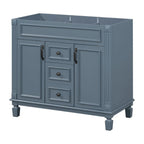 Meuble-lavabo de salle de bain moderne de 91 cm avec lavabo et armoire de toilette, 2 portes et 2 tiroirs