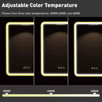 Armoire à pharmacie LED noire / blanche / dorée, porte simple, charnière à gauche ou à droite, encastrée ou murale