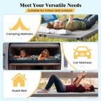 Matelas de camping en mousse à mémoire de forme Costway avec fond antidérapant, sac de voyage pour le couchage en extérieur, gris/bleu