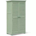 Abri de rangement extérieur étanche de 160 cm, avec étagères amovibles, serrures, doubles portes à volets, grand abri de jardin en bois avec plancher pour terrasse, cour