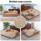 Canapé-lit convertible 5-en-1 80,7 po – Velours côtelé, 544 kg, aucun assemblage