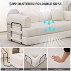 Canapé-lit convertible 4-en-1, matelas de sol pliant sans cadre en velours côtelé de 79 po avec oreiller, causeuse sans assemblage pour petit appartement