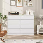 Armoire de rangement à 8 tiroirs, commode à tiroirs profonds, grand placard à plateau large pour salon, couloir, chambre d'enfants