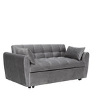 64,96 Canapé-lit convertible 3-en-1 en velours avec dossier réglable, poche de rangement et capacité de poids de 227 kg