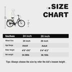 Vélo de ville femme Zeus & Ruta 24 pouces, 7 vitesses, cadre acier