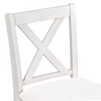Ensemble table et chaises Homy Casa 5 pièces hauteur comptoir avec étagères de rangement, blanc et noyer, style ferme moderne