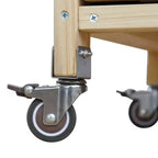 Îlot de cuisine d'extérieur Okak avec plateau en acier inoxydable, chariot de cuisine en bois avec portes, étagères et porte-épices, îlot de cuisine roulant
